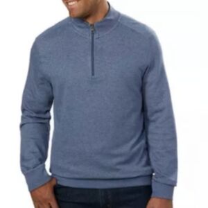English Laundry XXL Performance 1/4 Zip Top in Pacific Blue